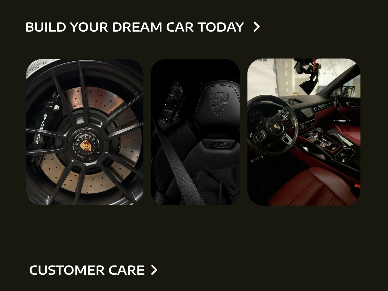 Porsche customer page