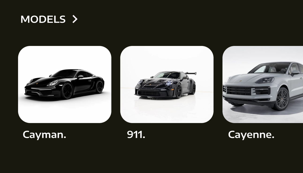 Porsche models page