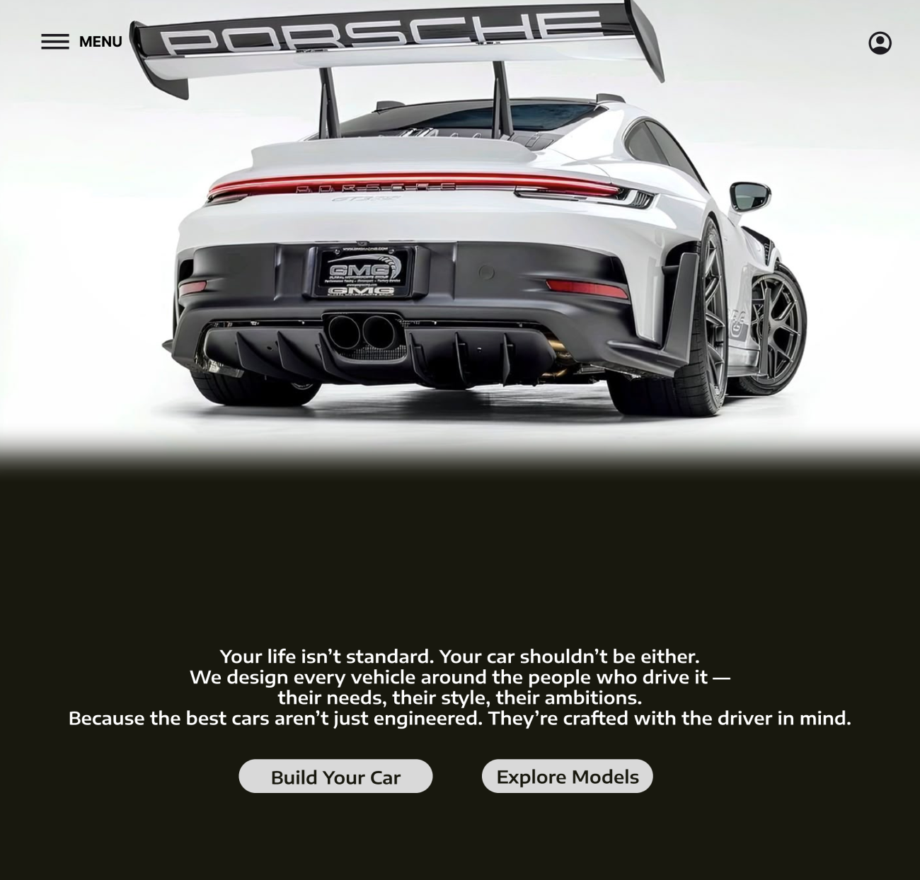 Porsche opening page